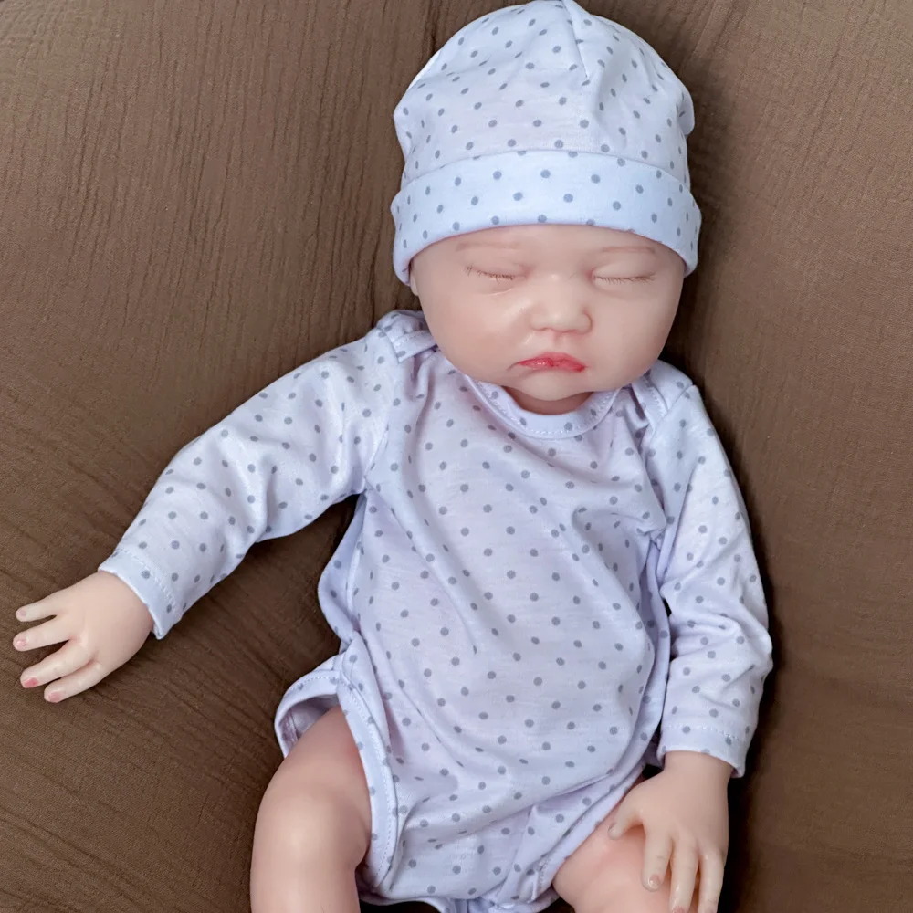 18인치 실리콘 실물 같은 아기 인형, 부드럽고 견고한, 리본 실리콘 인형, 유아 돌봄 훈련용 소품-0206GJ