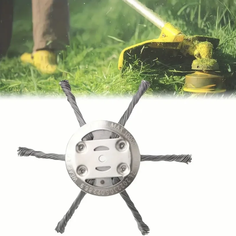 

Steel Wire Wheel Head Grass Trimmer Head Universal Weed Brush Fit Straight Shaft Brushcutter Removal Moss Rust Garden Tools