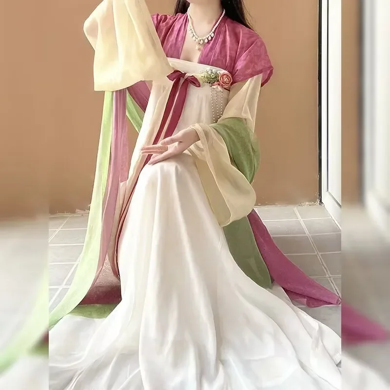 2025 Lente Hanfu Jurk Vrouwen Oude Chinese Hanfu Sets Vrouwelijke Fee Cosplay Kostuum Tang-dynastie Hanfu Voor Vrouwen Hot Koop