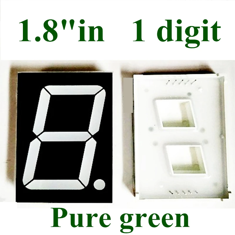 10PCS 1.8 inch 1 Bit 7 Segment Pure green LED Display 1.8