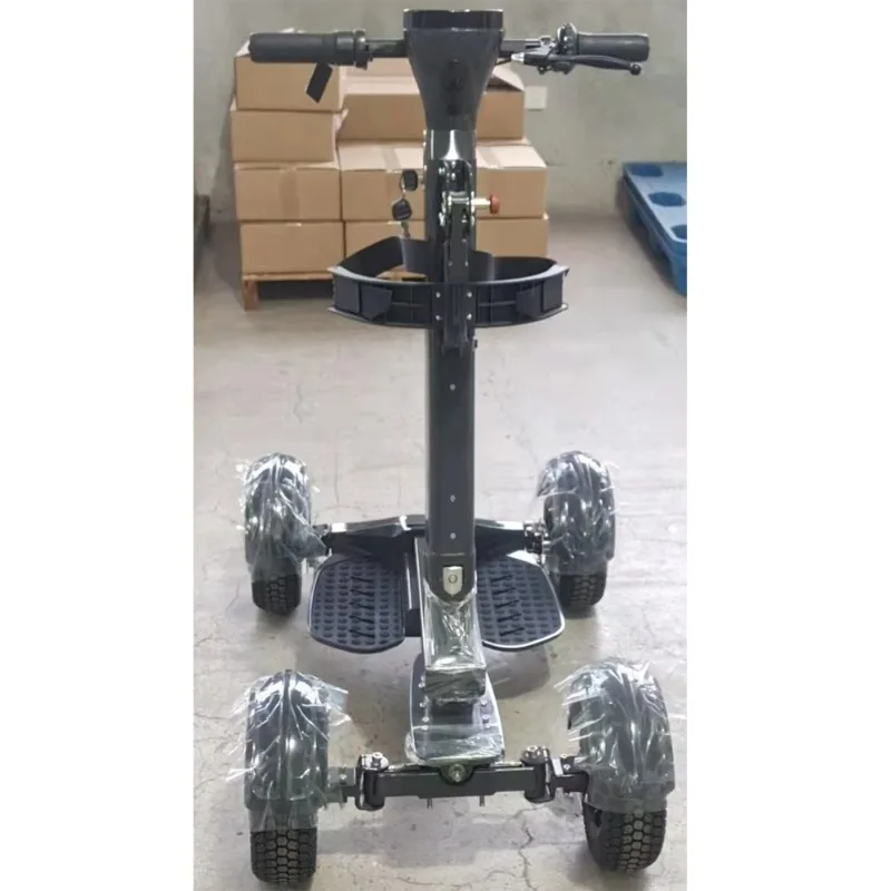 

Foldable 4-Wheel Golf Trolley Large Storage Capacity Lightweight and Multifunctional Electric Scooter Design