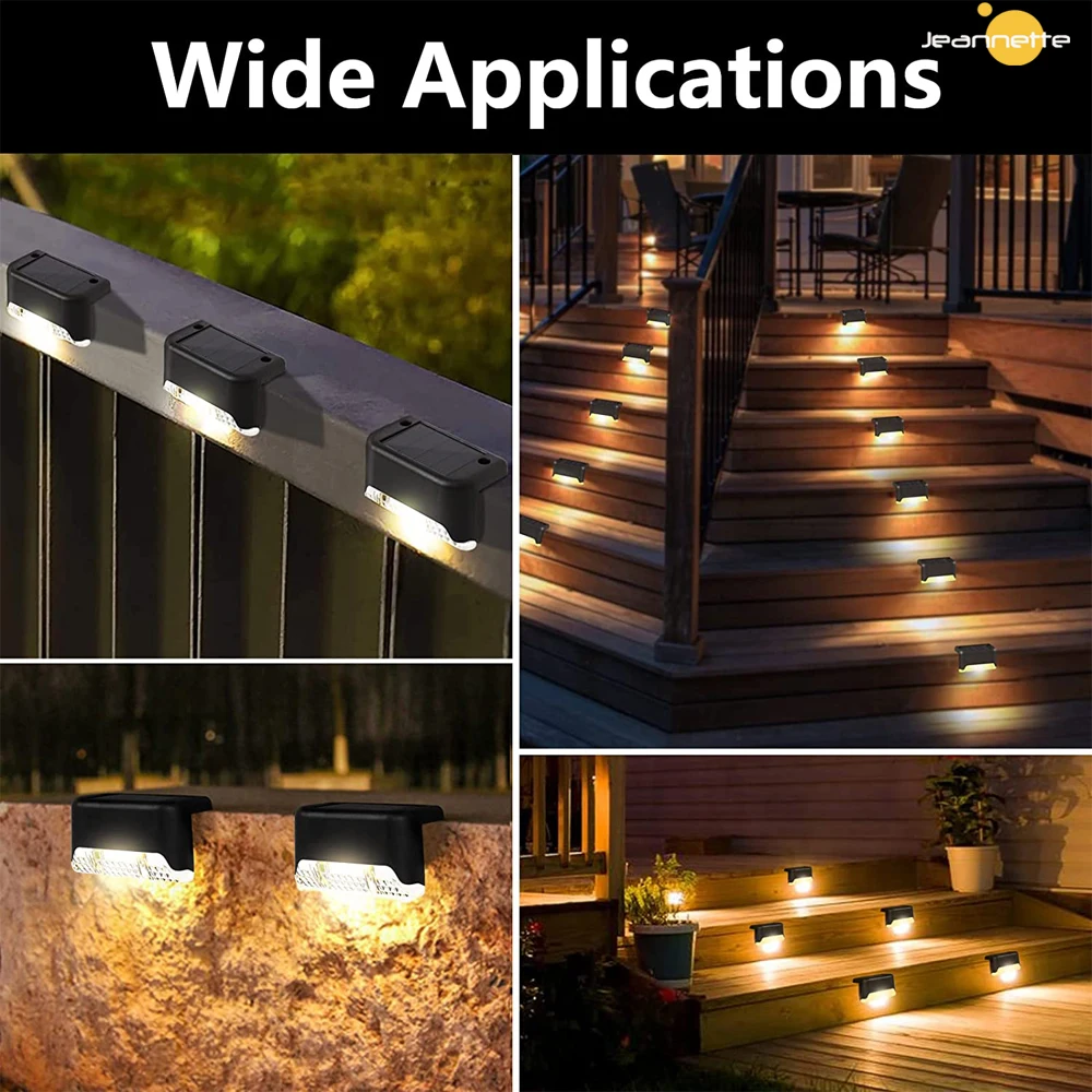 Warm White Solar LED Lights Solar Step Lamp Path Stair Outdoor Garden Lights  Waterproof Balcony Light Decoration for Patio Stair - AliExpress, image size:1000x1000