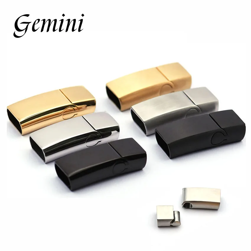 

10Pcs Stainless Steel 12*6mm Magnetic Clasps Square Buckles Flat Leather Rope Connectors Clasp For DIY Bracelet Making Wholesale