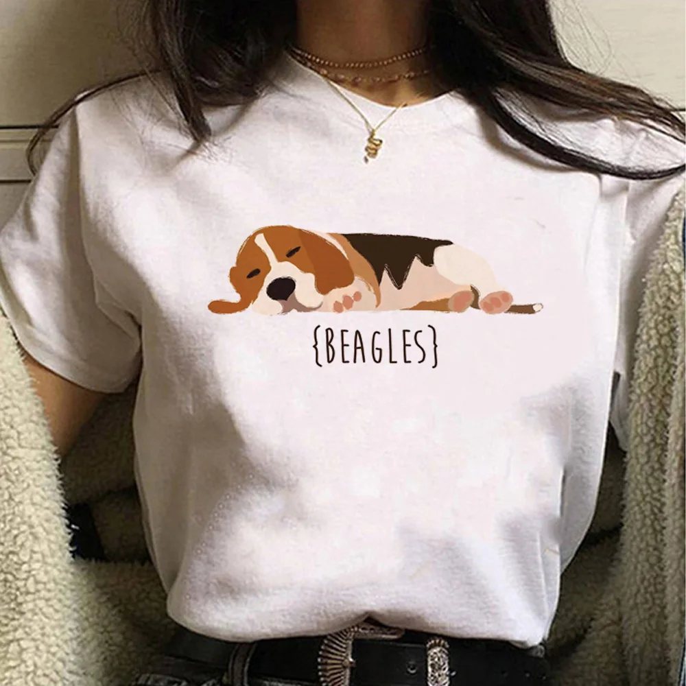 

Beagle t shirt women streetwear comic Japanese top girl y2k harajuku 2000s clothes