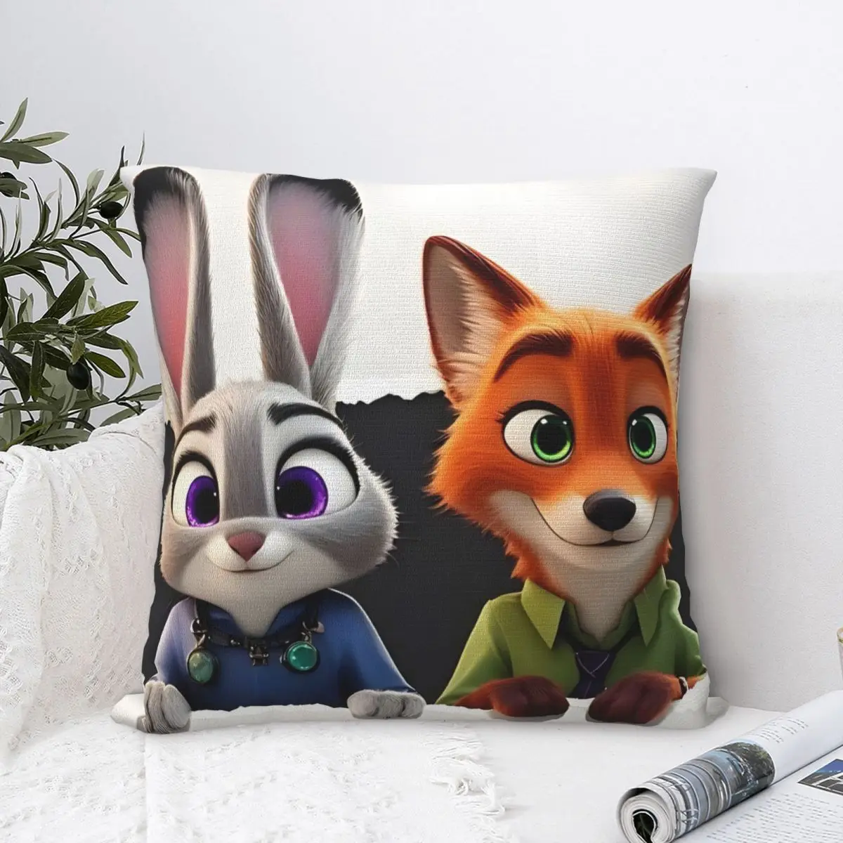 حافظة وسادة على شكل شخصية كرتونية من Zootopia تستخدم لجميع الأغراض، تصميم ناعم ومتين، طباعة مادة قابلة للتنفس #1