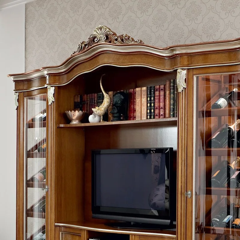 Wine cabinet living room European locker French birch display cabinet High-end villa living room furniture