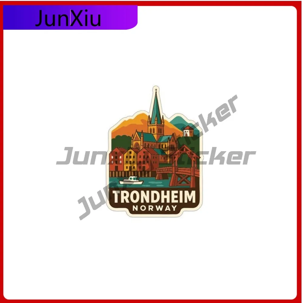 

Trondheim Norway City Sticker Waterproofing Accessories Vinyl Decal Bodywork Motocross Windshield V25 Motorcycle Stickers Camper