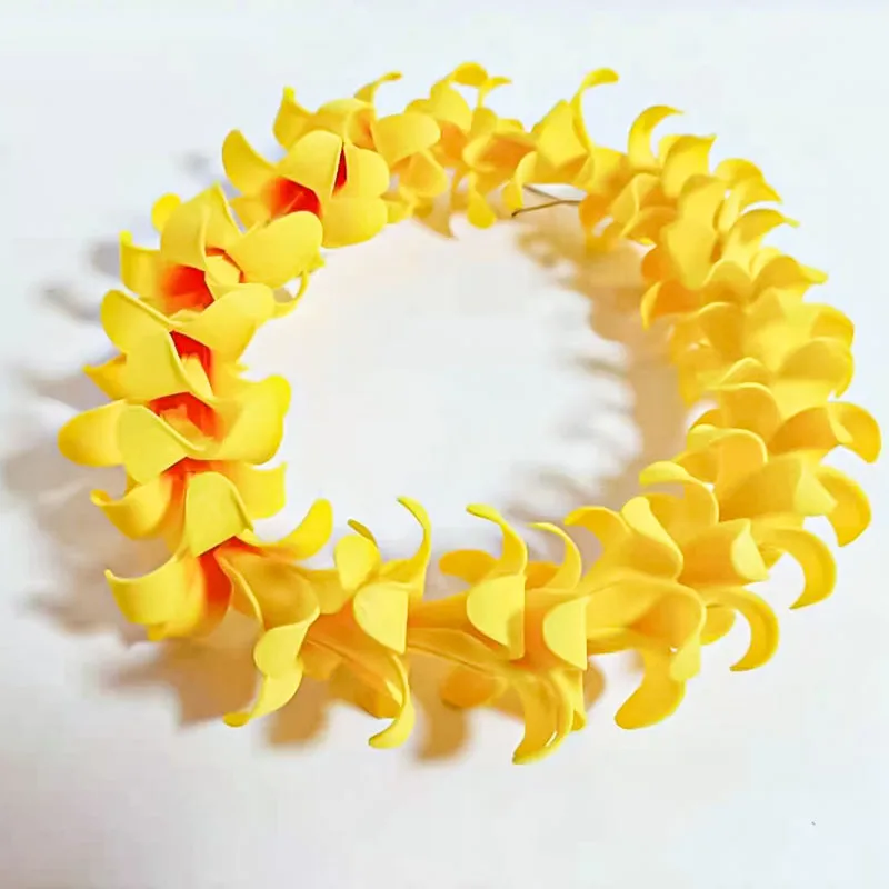 Artificial Foam Puakenikeni Lei for Hula Dance Spring Summer Hawaiian Tradition Lei Day Gorgeous Hawaii Party Wedding Garland