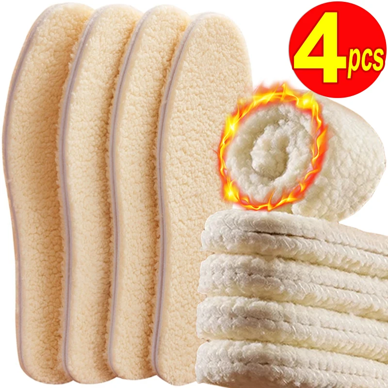 

Зимние шерстяные стельки Альпака для женщин и мужчин, Самонагревающиеся термостельки для обуви, спортивные теплые плюшевые Утепленные ботинки, вставки для обуви