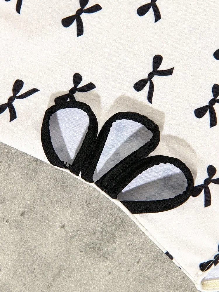 الفتيات الاطفال ملابس السباحة 2026 جديد طباعة حبال قطعة واحدة ملابس سباحة للأطفال الصيف شبكة Monokini ملابس الشاطئ ثوب السباحة للسباحة