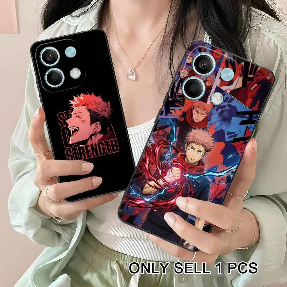 JJK Itadori Yuji Handyhülle für Xiaomi Redmi Note 15 14 13 12 11 S Pro Plus 4G 5G Weiche TPU Stoßfeste Schutzhülle