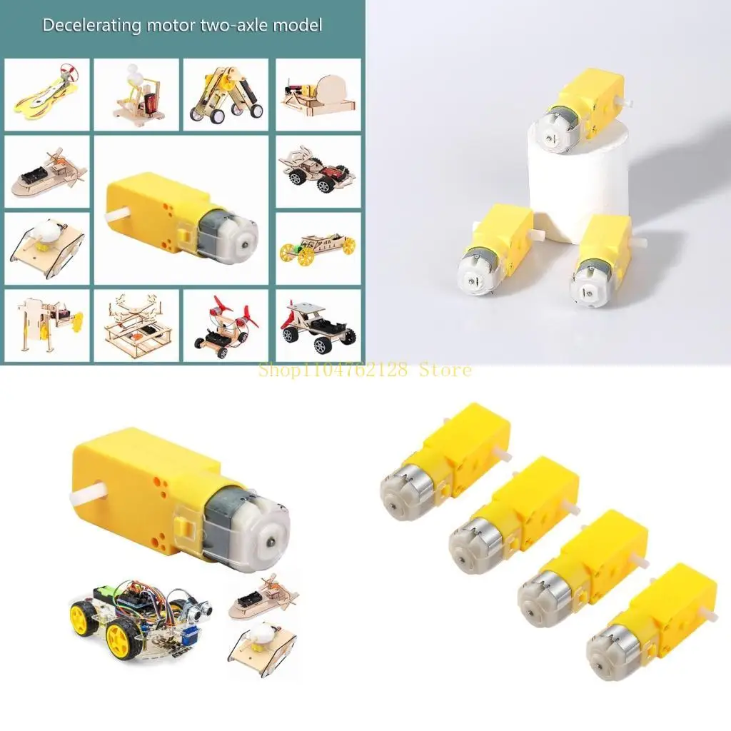 

4 шт., интеллектуальный автомобильный мотор-редуктор, мотор-редуктор 3 В, передаточное число 1:48, мотор-редуктор с двойным в