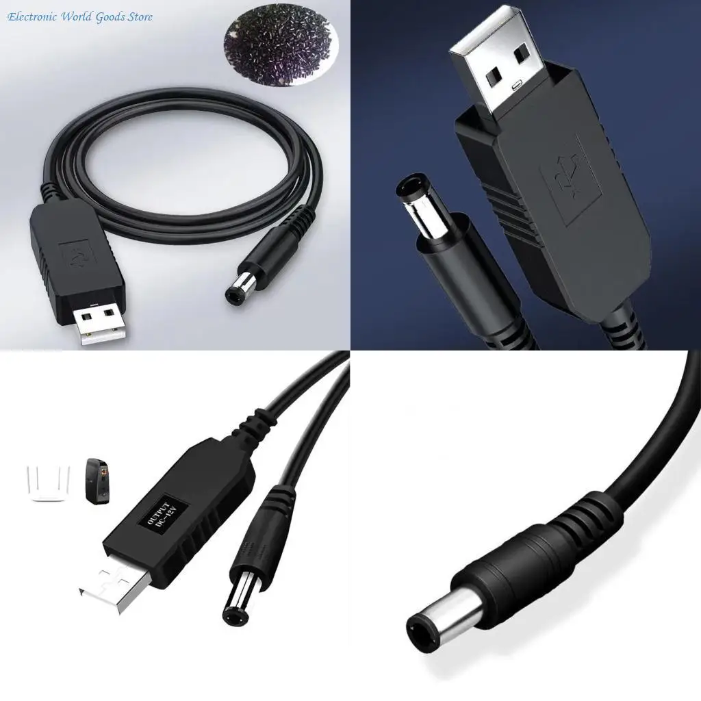 A3PD USB to DC5.5mm Barrel Connector Power Cable Step Up Converter Cord USB Power Step Up Line 5V to DC8.4V/9V/12V