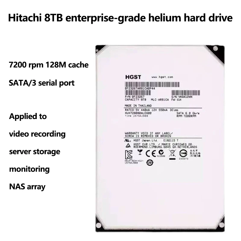 

Mechanical hard disk 8TB Enterprise Class Helium Disk 8TB Desktop Computer 7200 to 128M High-Speed 8T Monitoring Hard Disk