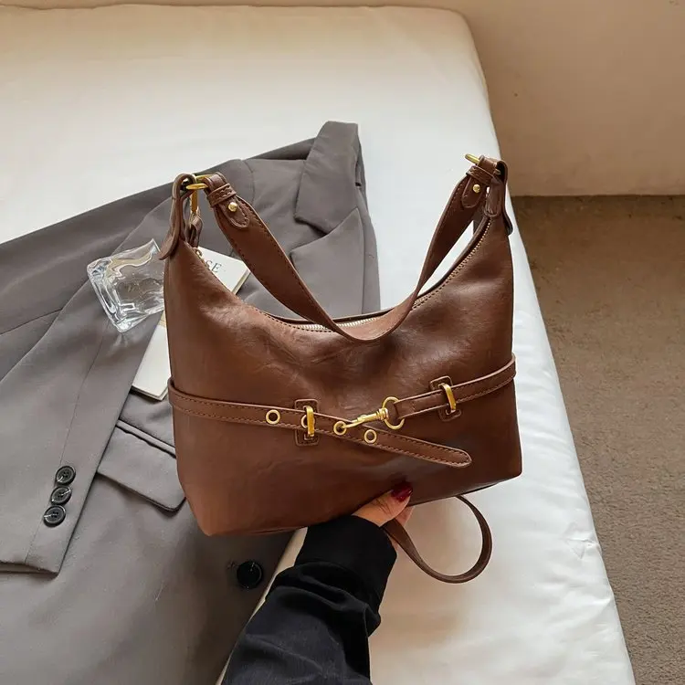 

Осенняя новинка 2647, легкая роскошная стильная простая модная универсальная тенденция, нишевый дизайн, повседневная сумка в стиле ретро с косой сумкой на плечо