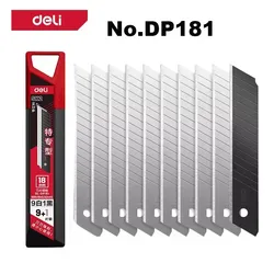 Deli 10/50/100pcs Knife Blade 18mm SK4 Metal Blades for Home School Supplies Art Craft Paper Box Cutting Utility Knife Tool