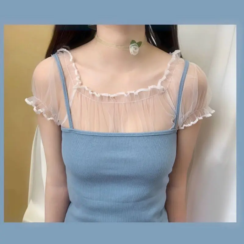 

Onalippa 2026 New Summer Glutinous Rice Gauze Artifact All Camisoles Tank Tops Strapless Wearing Covering Fairy Seconds Top