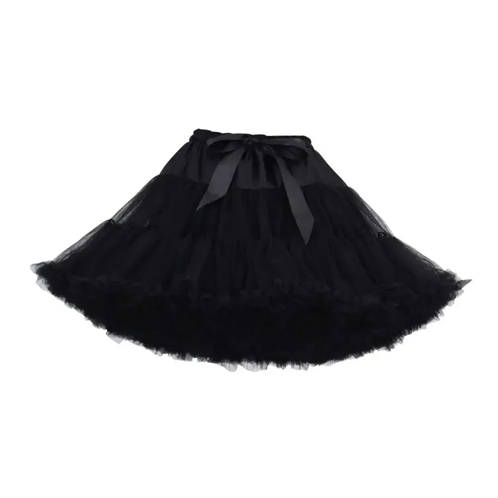 Women's Tulle Petticoat Tutu Party Multi-Layer Puffy Cosplay Skirt, Length 40cm, Waist 56-100cm