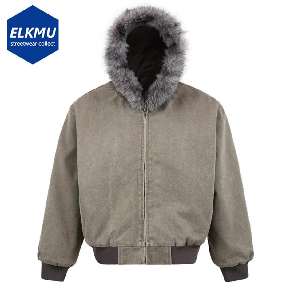 

Зимние куртки с меховым воротником, парки, пальто, мужские винтажные утепленные куртки, уличная одежда, стеганые куртки в стиле Харадзюку в стиле хип-хоп, верхняя одежда