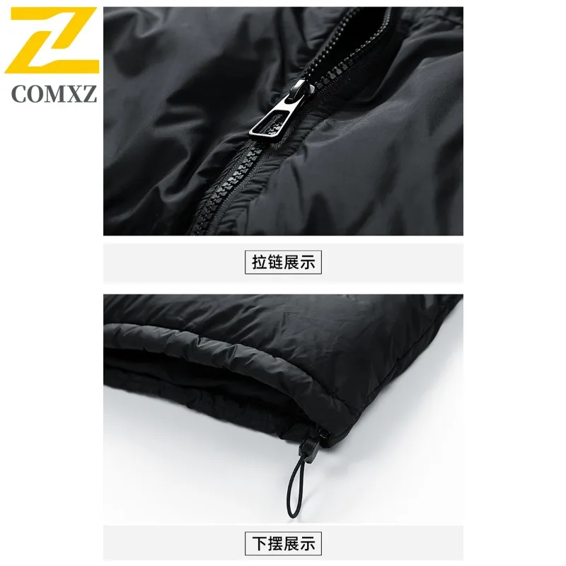 COMXZ Puffer Jacket 2025 Trendy Handsome Thick Quality Snowy Winter Jacket Travel Windproof Premium Padding Coat Men's Clothing