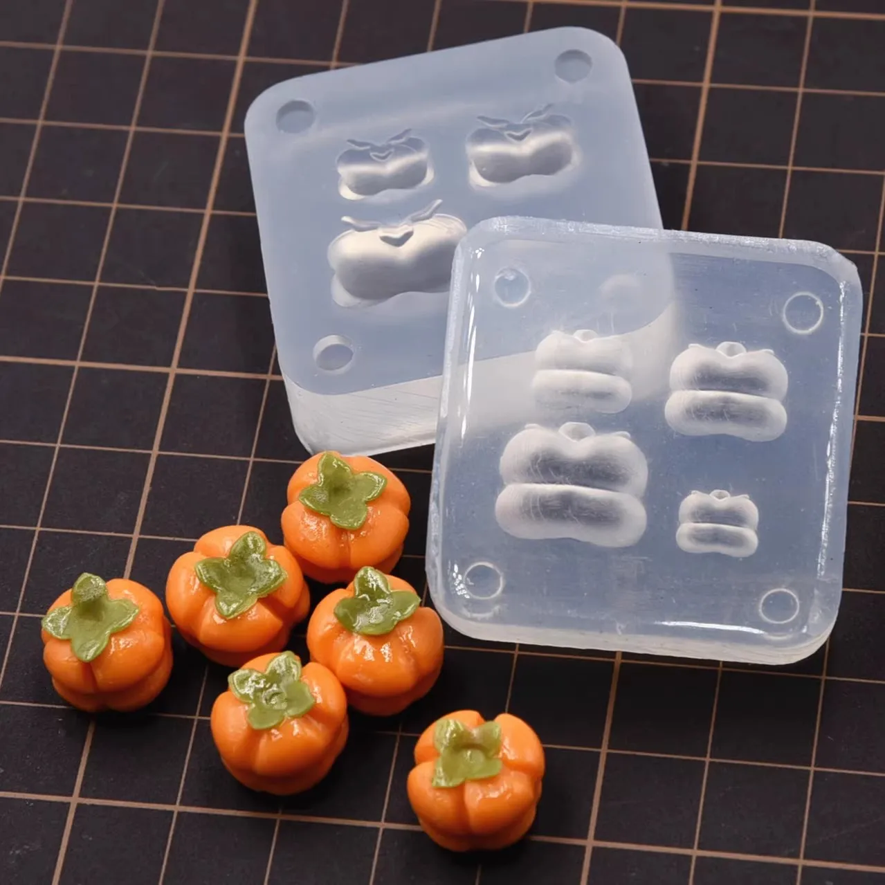 Original Design Mini Cute 3D Fruit Peach Pear Silicone Mold Resin Clay Doll House Food DIY Tools 4
