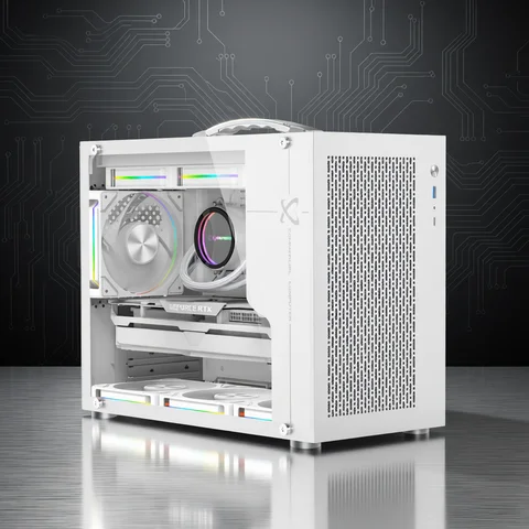 Power Train X-Gamerx X100 Pro M-ATX PC Case Transparent Side 240 Water-Cooled TYPE-C ATX SFX Power Supply MINI Portable Case