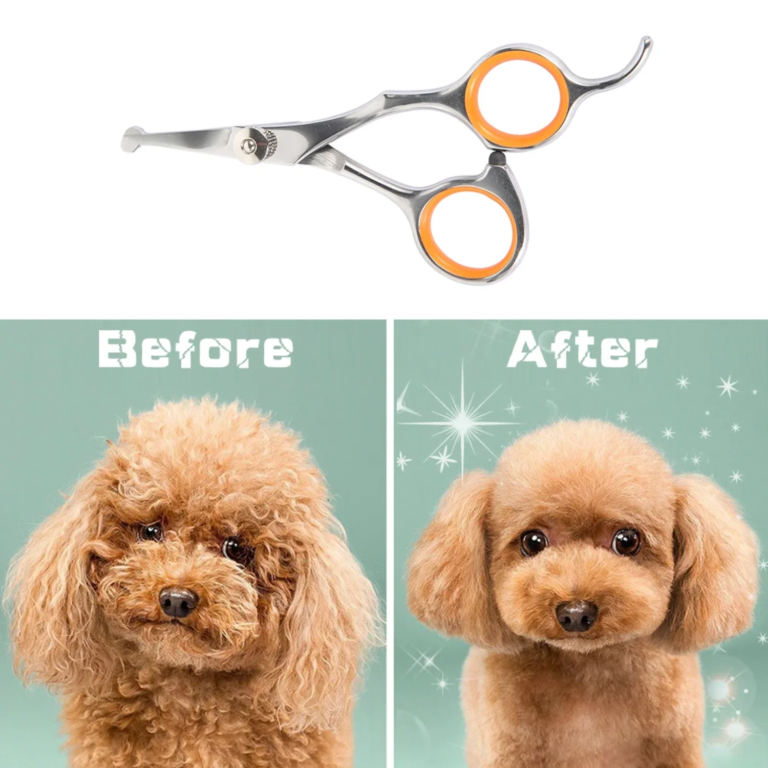 1Pc Professional Pet Hair Scissor Stainless Steel Durable Safety Rounded Tips Cat Dog Hair Cutting Tools Pets Grooming Scissors