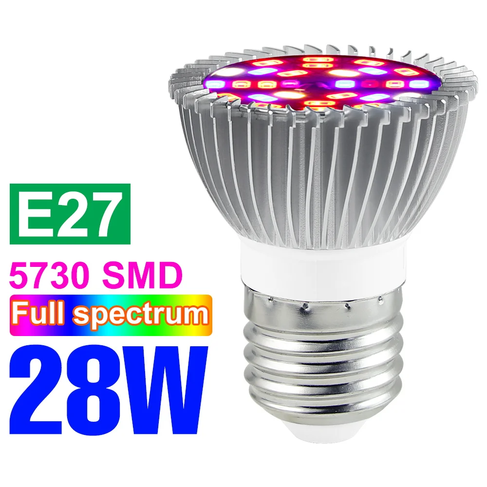 E27 Led Grow Gloeilamp Full Spectrum Phytolamp E14 Indoor Hydrocultuur Plant Uv Lamp Bloem Zaailing Groenteteelt