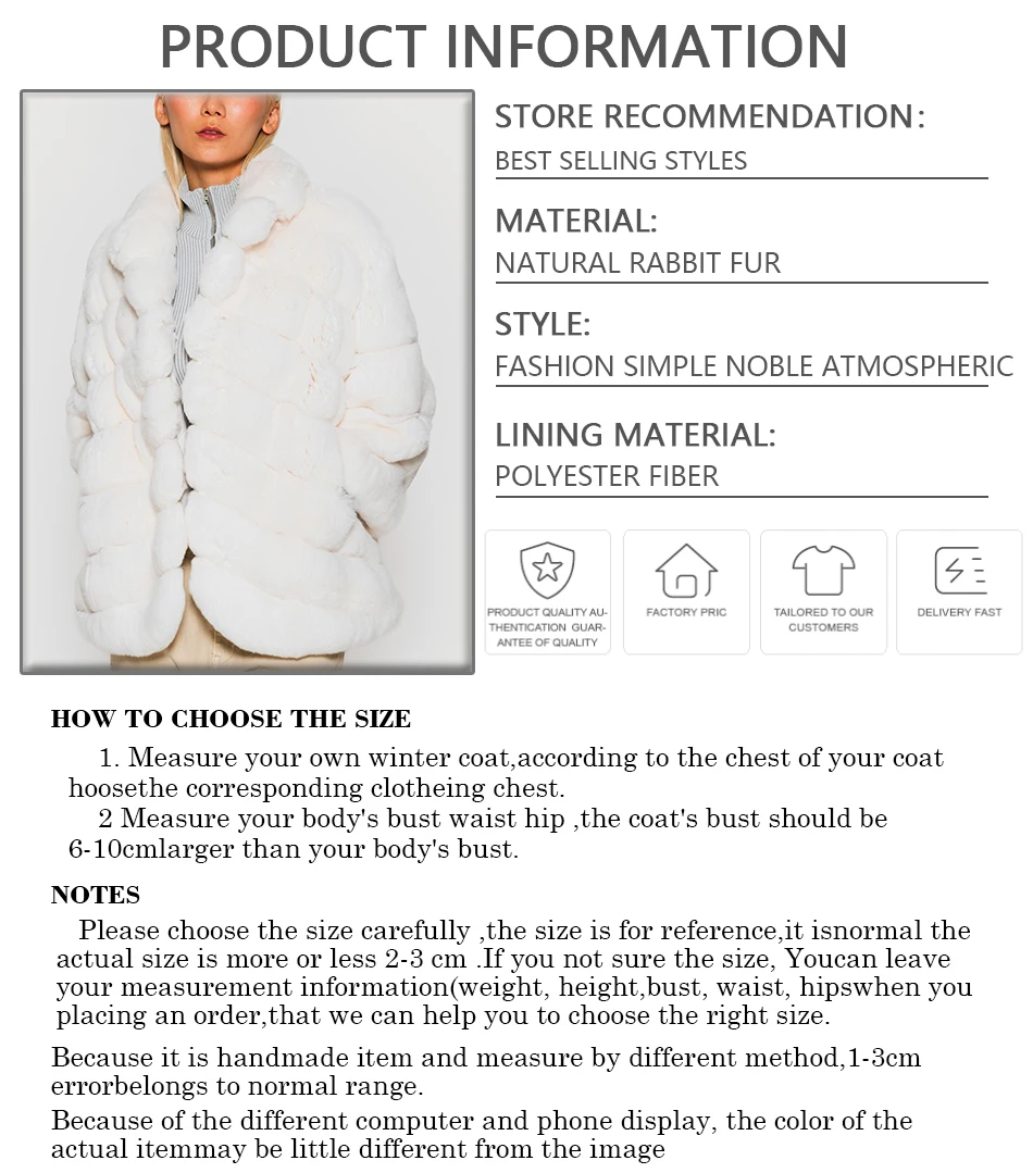 Real Rex Rabbit Fur Coat Women Rabbit Fur Jackets White Rabbit Fur Coats Luxury Fashion Womens Clothing
