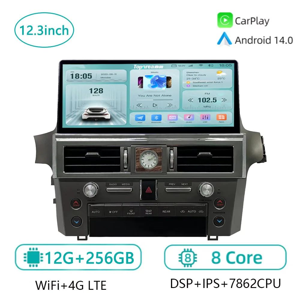 

For Lexus GX460 GX400 2009-2021 Car GPS Navi Audio Android Multimedia Player Radio 12.3inch