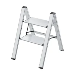 Ladnamy escalera plegable de aluminio para el hogar, escalera telescópica de espiga, taburetes de dos escalones