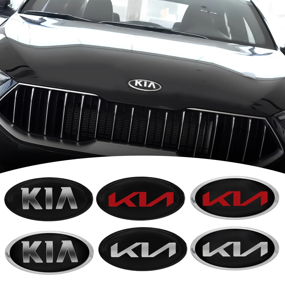 1Pcs Car Original Front Radiator Grille Logo Emblem Stickers for KIA RIO Ceed K2 K3 K5 Sportage Sorento Optima Oprius Forte Soul