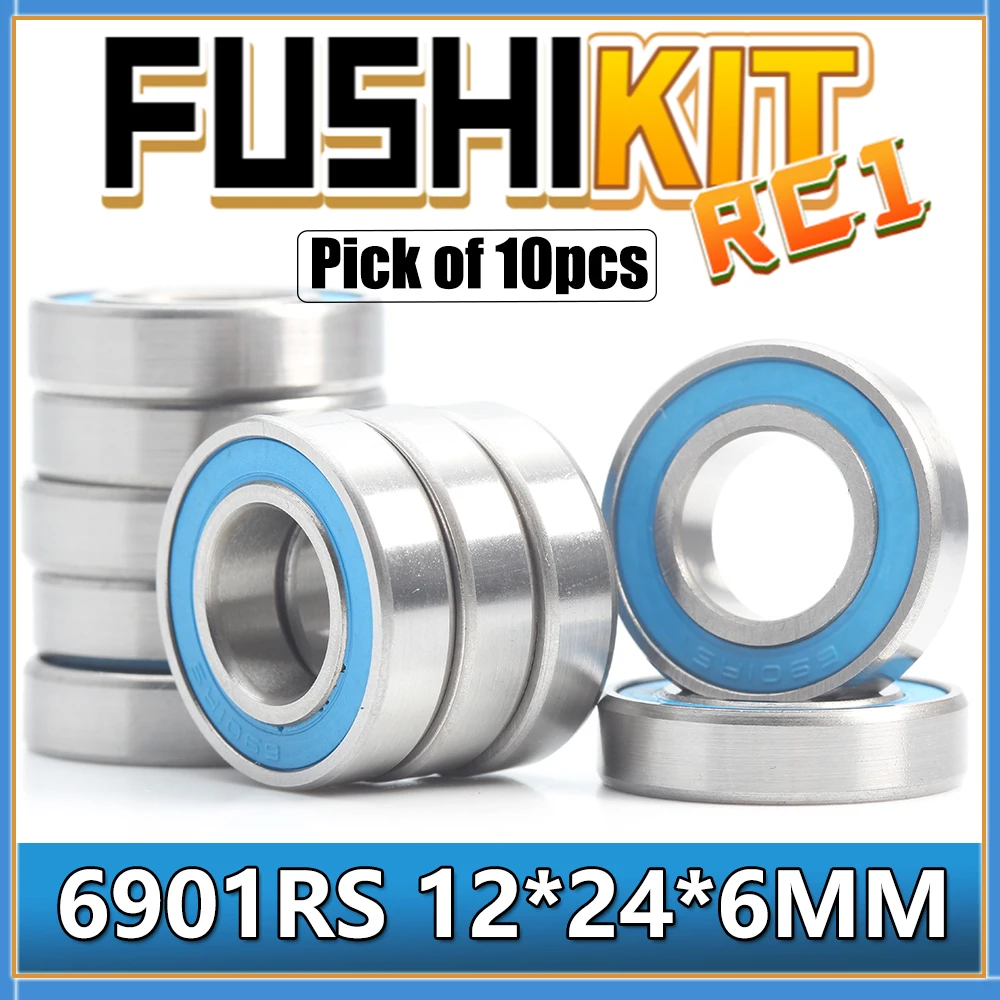 

6901RS Bearing 10PCS 12x24x6 mm ABEC-3 Hobby Electric RC Car Truck 6901 RS 2RS Ball Bearings 6901-2RS Blue Sealed