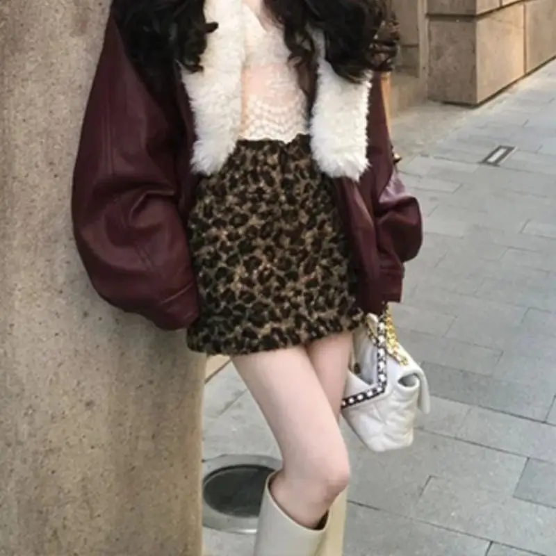 

Куртка из искусственной овечьей шерсти с отложным воротником в стиле ретро, новая зимняя свободная утягивающая кожа и шуба