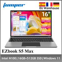 Jumper EZbook S5 Max Laptop 16 Inch, 16GB RAM 512GB SSD, Processor Alder Lake N100 Notebook, Battery 38Wh, Two Speaker, Type-C
