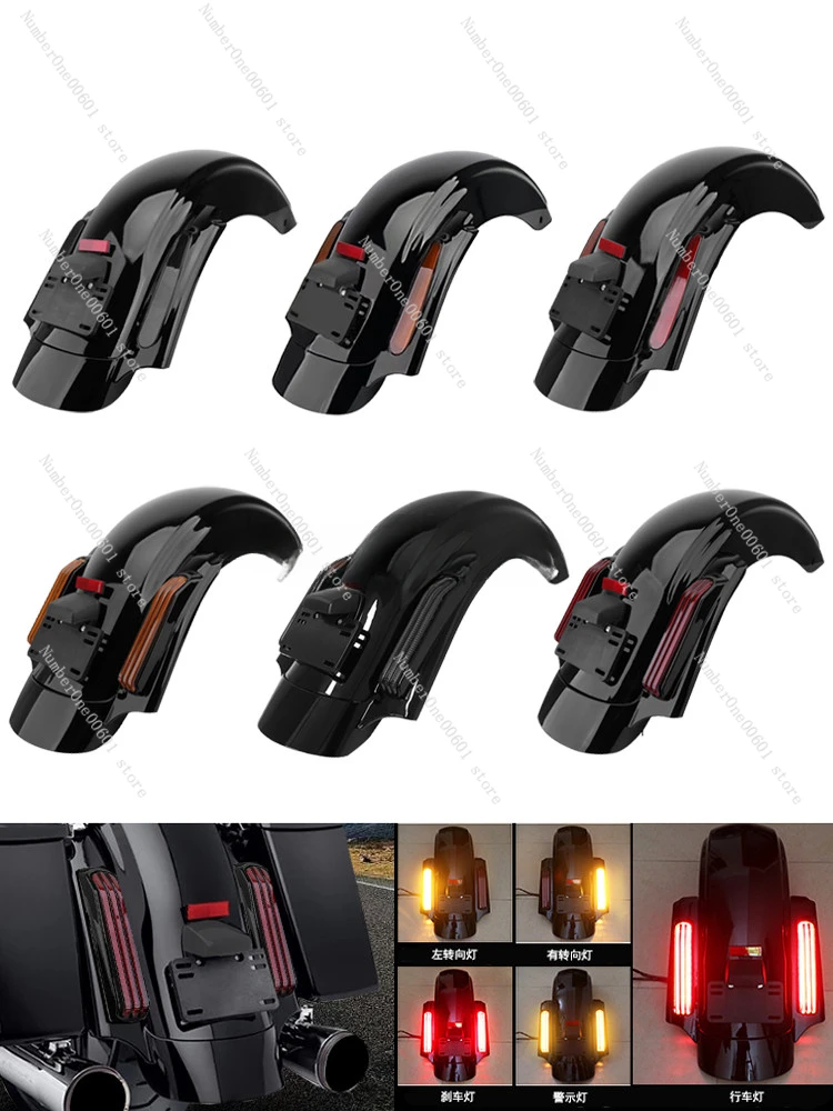 For Harley Road King Avenue Dual Light Road Flagship Glide Conversion CVO Rear Fender Tile Rear Fender Light 97-23