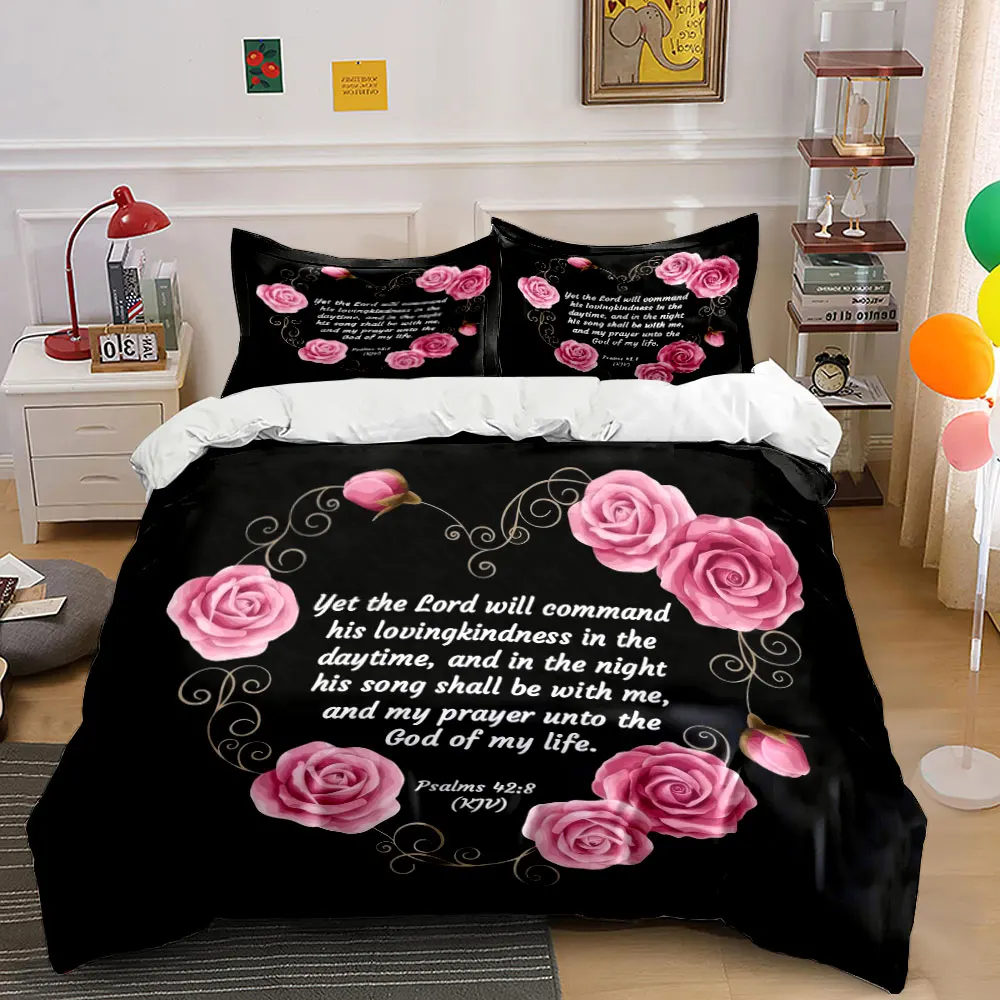 Romantic Floral Design for Inspiration kid's and adults' bedroom decor, Exquisite three-piece bedding set gift