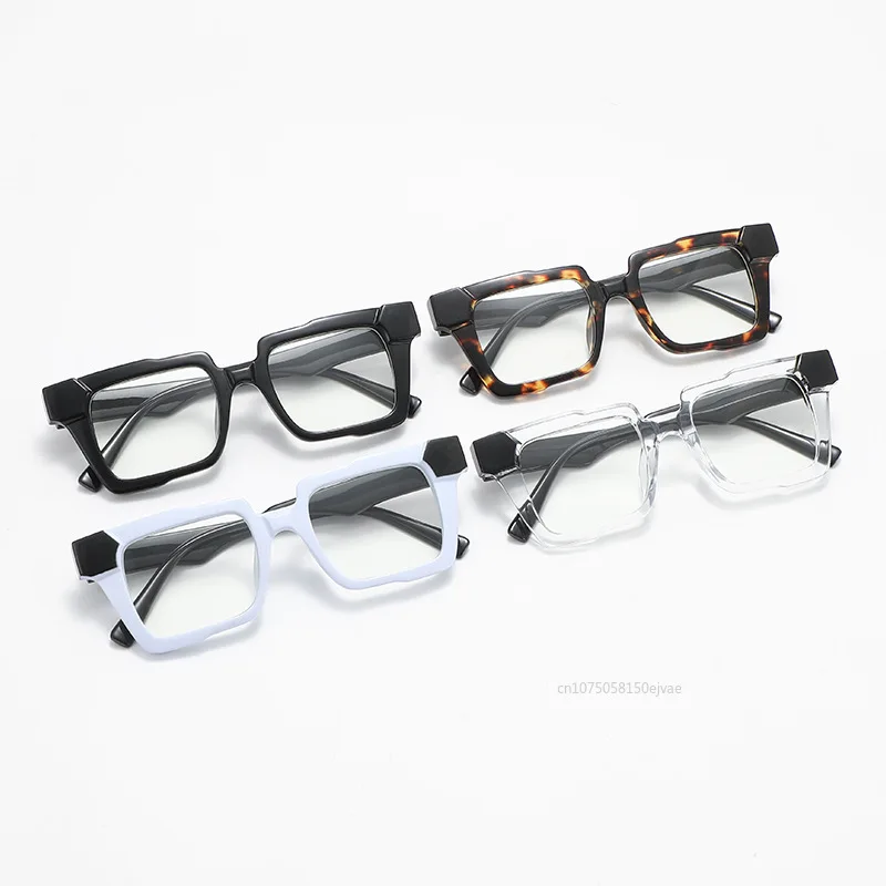 Vintage Printing Square Frame Myopia Glasses Anti-blue Prescription Glasses Fashion Unisex Photochromic Glass Eyeglasses 0-4.0