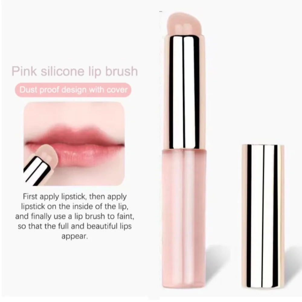 Pinceau en silicone à tête ronde avec couvercle, brosse pour rouge à lèvres, mise à niveau, pinceau correcteur angulaire, pinceau de maquillage pour rouge à lèvres Jules Gloss Pro