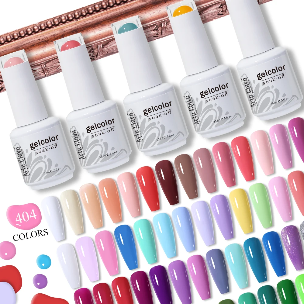Arte Clavo 15ml Nail Gel Polish For Manicure Pink Colorful Semi Permanent Soak Off UV Gel Nail Art DIY Design Varnish Lacquer