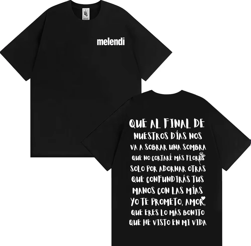 Rapper Melendi Jardín Con Enanitos Lyrics Graphic T-shirt Men Clothing Harajuku Trend Punk Tshirt women Short Sleeve T Shirt