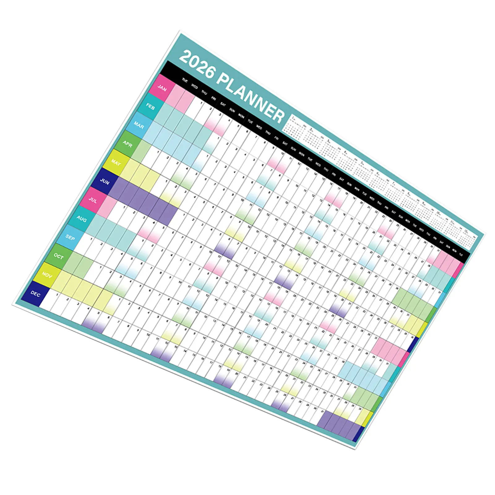 

1 Large 2026 Wall Calendar Poster Oversized Monthly Planner Organizer Giant Yearly Hanging Paper Calendar For Home Office School