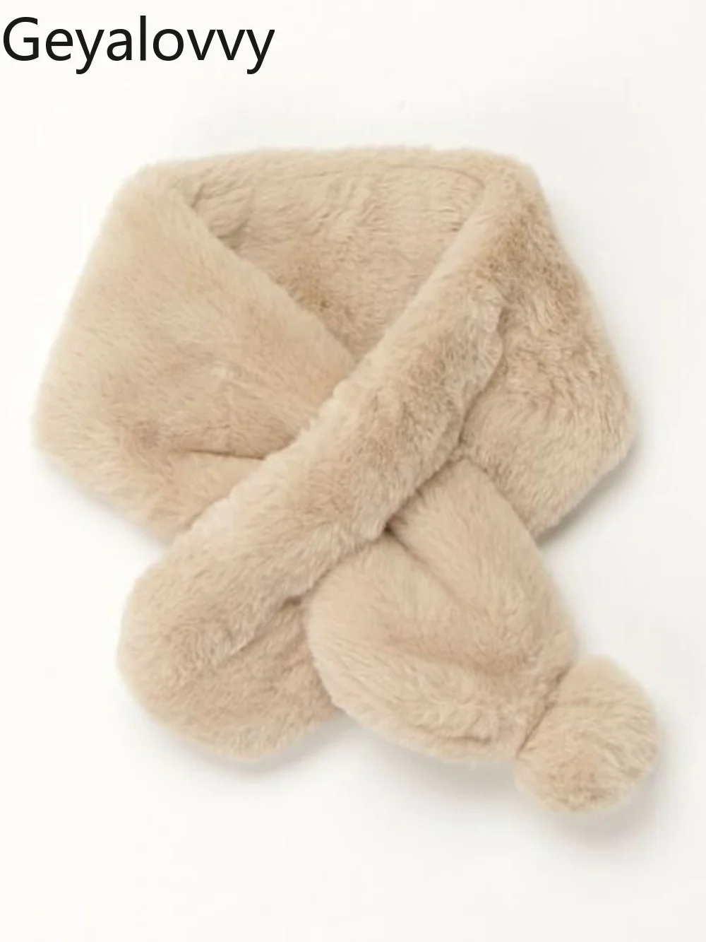 

Шарф для детей и женщин из искусственного кроличьего меха, однотонный, зимний, в японском стиле, милый и милый, универсальный, теплый для родителей и детей