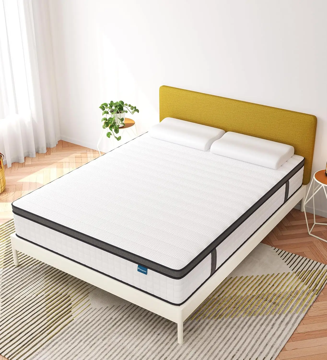 Matelas pleine grandeur en mousse à mémoire de forme, matelas complet à ressort hybride, doux et confortable, matelas optimistes moyens, 12 po dans une boîte