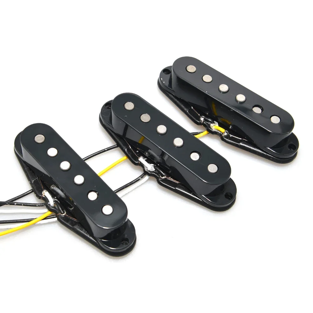 

Alnico 5 Single Coil Guitar Pickup Neck Middle Bridge Pickups 50/50/52mm Stagger Polep for ST Guitar