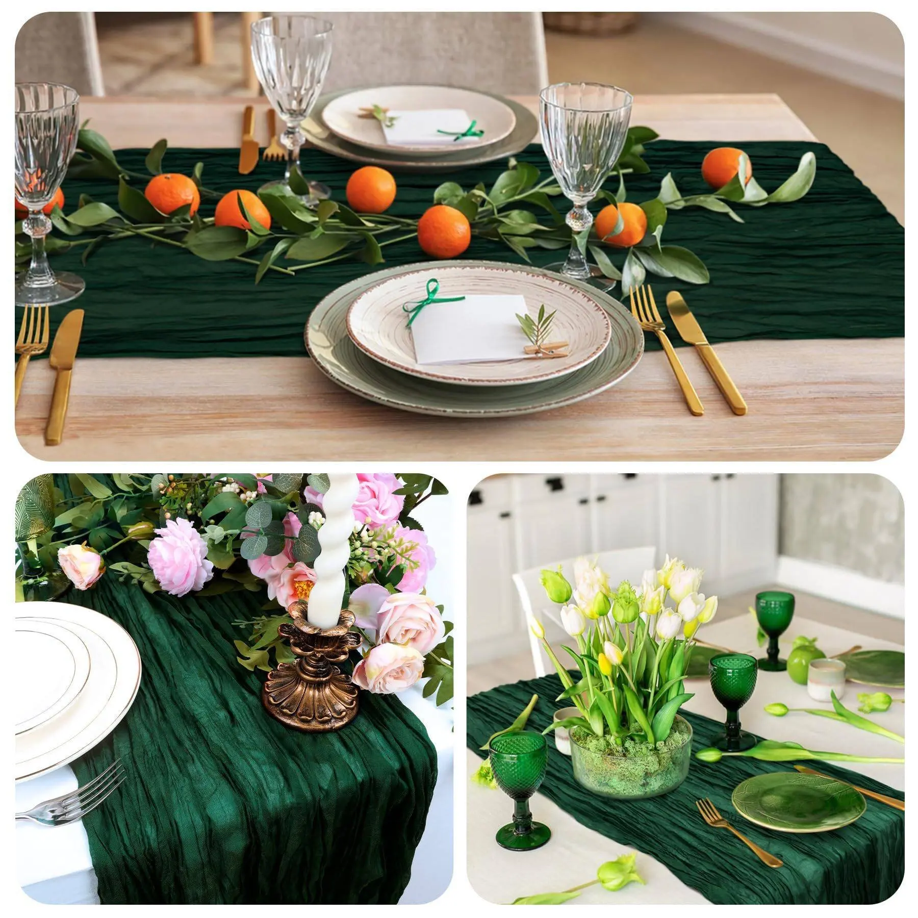 

Semi-Sheer Gauze Table Runner Sage Cheesecloth Table Setting Dining Vintage Wedding Party Christmas Banquets Arches Cake Decor