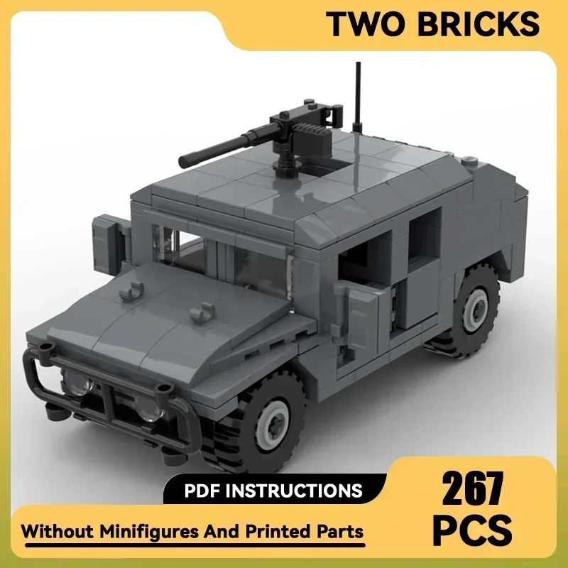 Seria Wojenna Klocki Konstrukcyjne HMMWV M1025 Model Techniczny Klocki DIY Zestaw do Składania Pojazdów Militarnych Zabawka dla Dzieci na Prezent