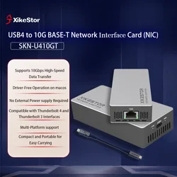 XikeStor Thunderbolt 3 to 10GbE Adapter, USB4 to RJ45 Ethernet Converter 10G/5G/2.5G/1G for Mac/Dell/PC, Plug & Play