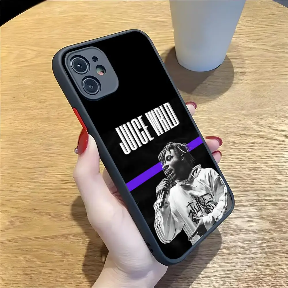 R-Rapper Juice Wrld Phone Case For Iphone 17 16 15 14 13 12 Pro Max Xr Air Plus Mini Skin Feel Black Hard Shell Cover