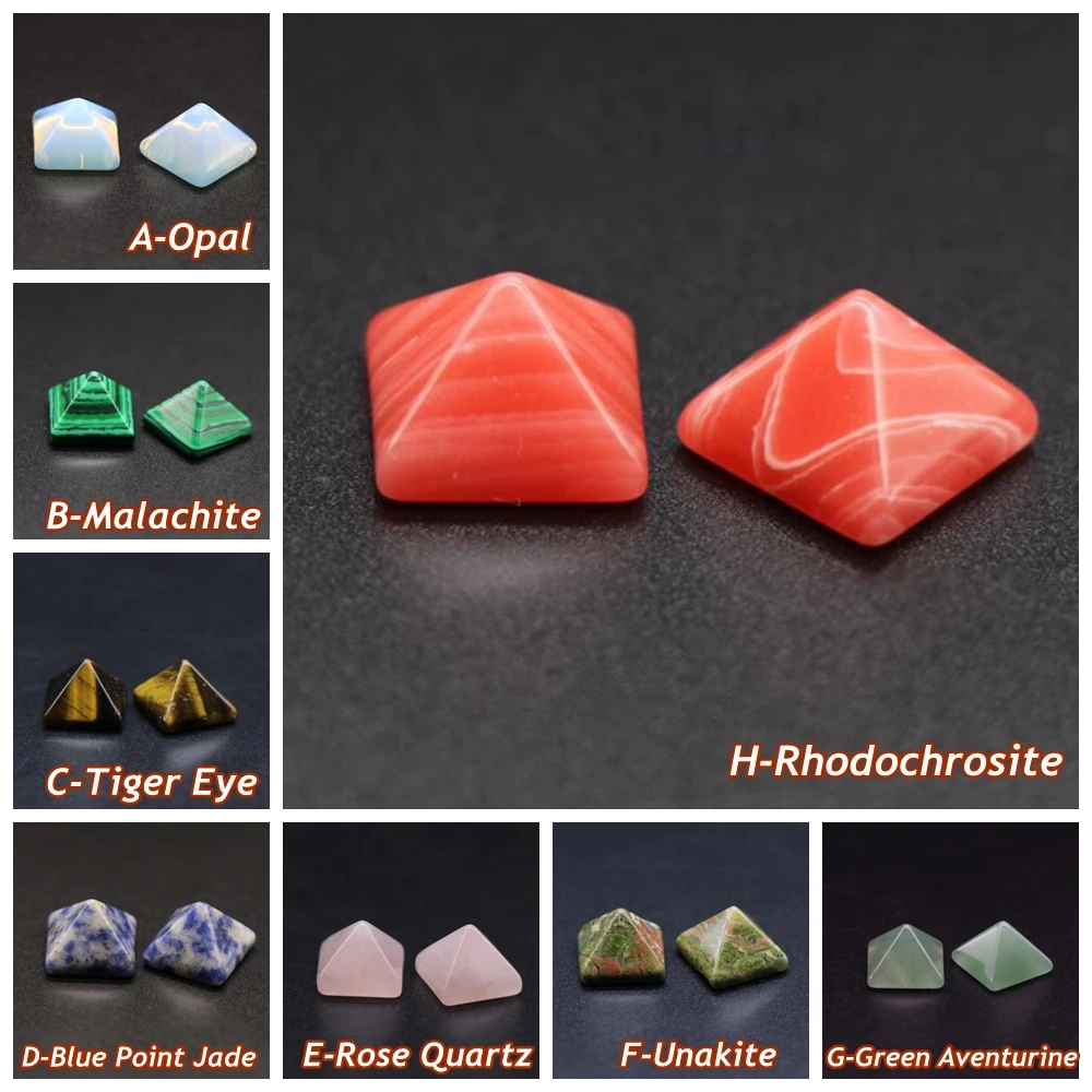 Home Statue Natural White Crystal Pyramid Pattern Healing Stone Natural Stone Healing Mini Ornament